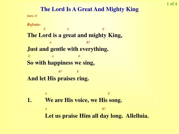 the lord is a great and mighty king