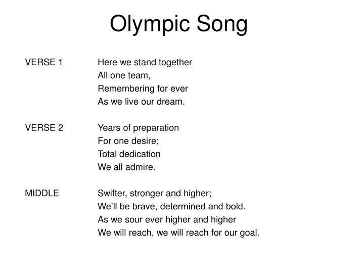 olympic song