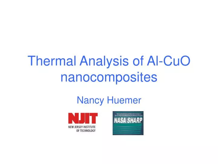 thermal analysis of al cuo nanocomposites