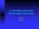 CUSTOMER SERVICES STANDARDS TRAINING - slide 1