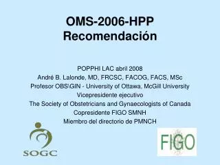 oms 2006 hpp recomendaci n