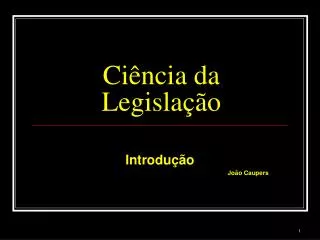 ci ncia da legisla o