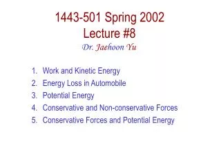 1443-501 Spring 2002 Lecture #8