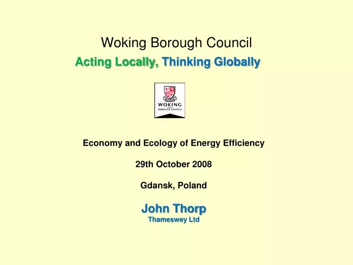 woking borough council acting locally thinking globally