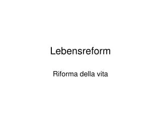 lebensreform