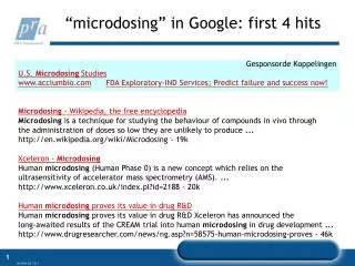 “microdosing” in Google: first 4 hits