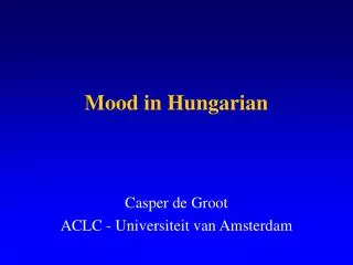 Mood in Hungarian