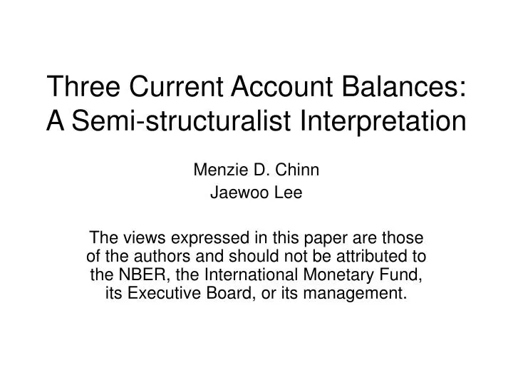 three current account balances a semi structuralist interpretation