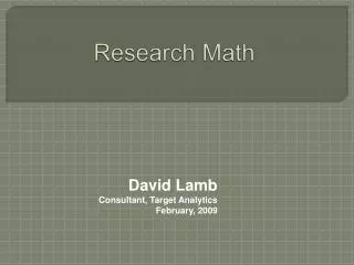 Research Math