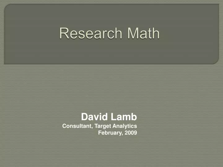 research math