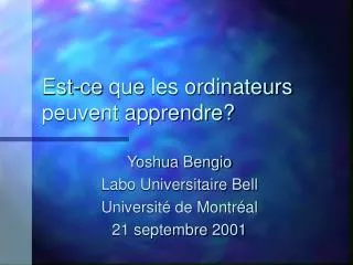 est ce que les ordinateurs peuvent apprendre
