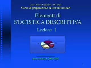 Elementi di STATISTICA DESCRITTIVA