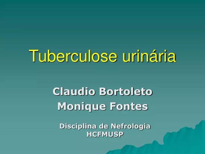 tuberculose urin ria