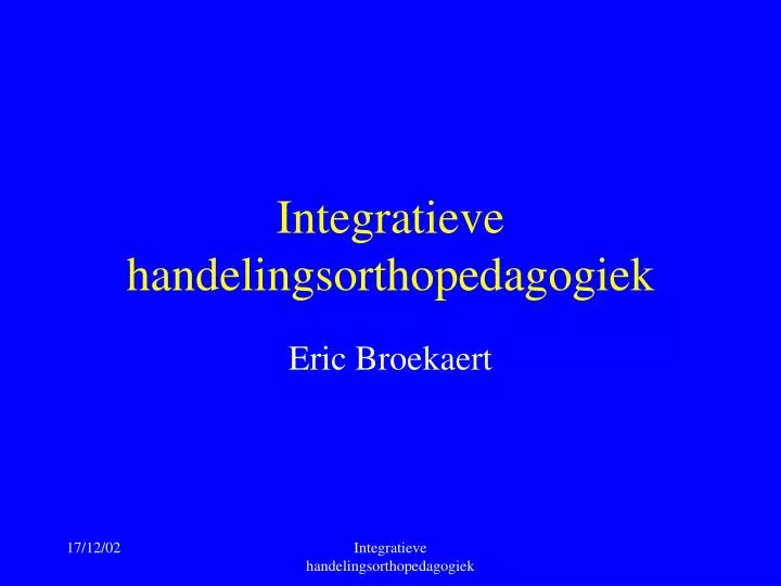 integratieve handelingsorthopedagogiek