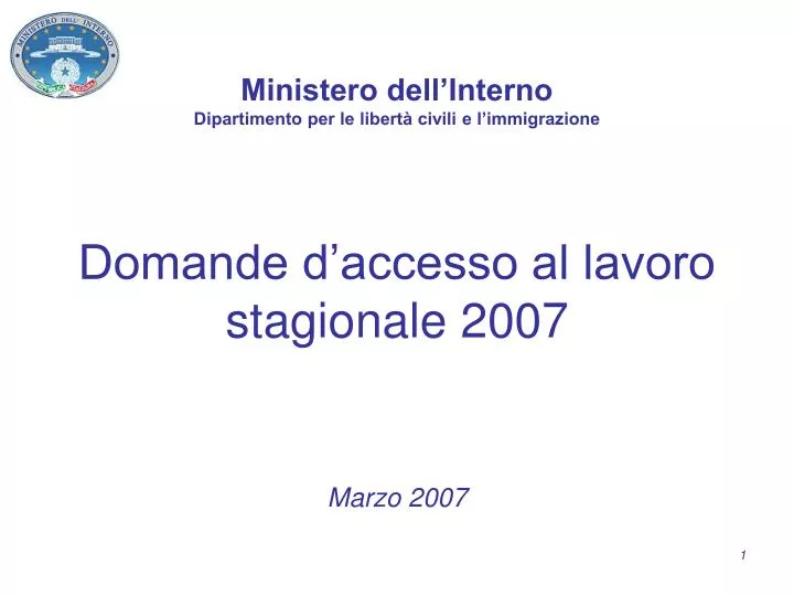 domande d accesso al lavoro stagionale 2007