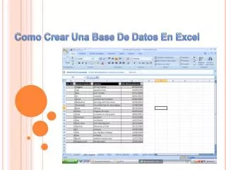 Como Crear Una Base De Datos En Excel