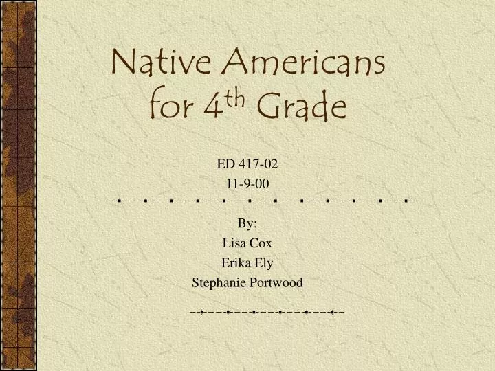native americans for 4 th grade