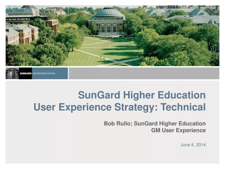 sungard higher education user experience strategy technical