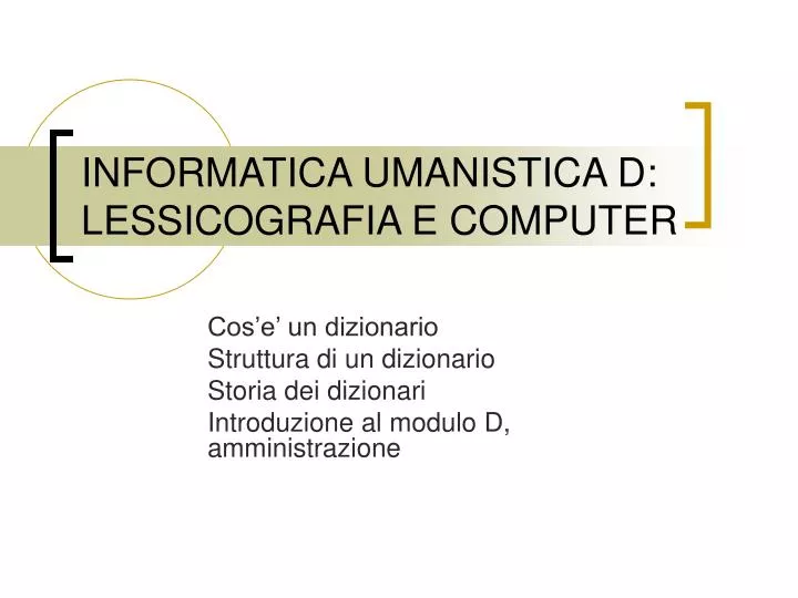 informatica umanistica d lessicografia e computer