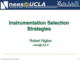Instrumentation Selection Strategies
