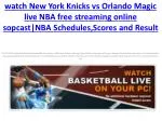 watch New York Knicks vs Orlando Magic live NBA online HDTV