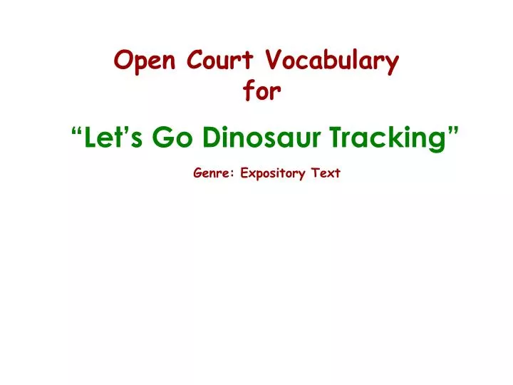 open court vocabulary for