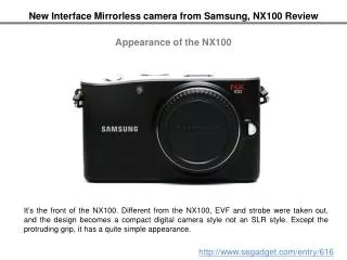 New Interface Mirrorless camera from Samsung