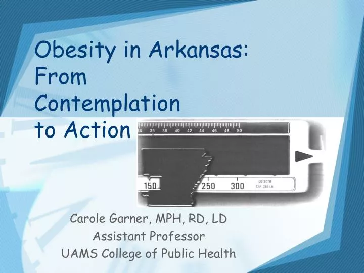 obesity in arkansas from contemplation to action