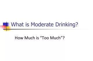 What is Moderate Drinking?