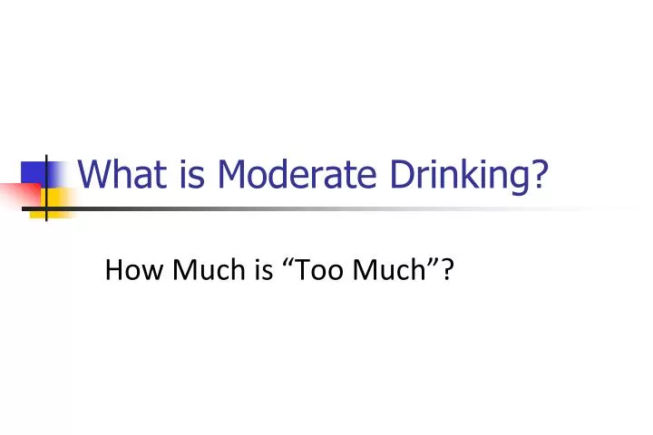 what is moderate drinking