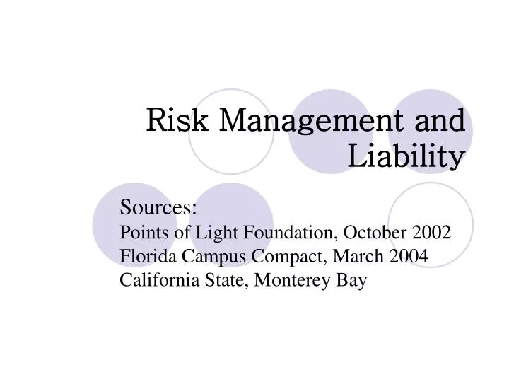 risk management and liability