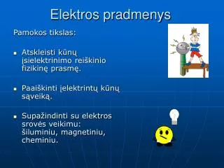 elektros pradmenys