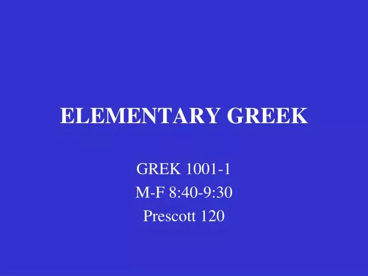elementary greek