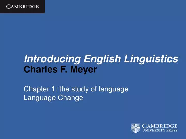 introducing english linguistics charles f meyer