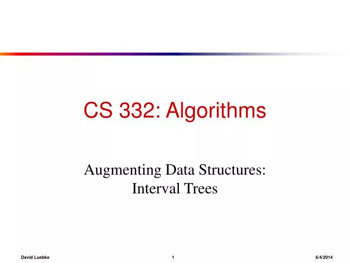 cs 332 algorithms