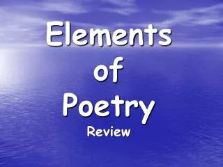 Elements of Poetry Review