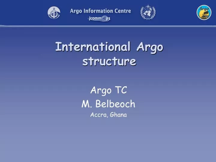 international argo structure