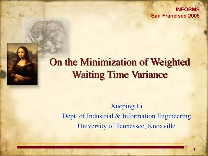 on the minimization of weighted waiting time variance