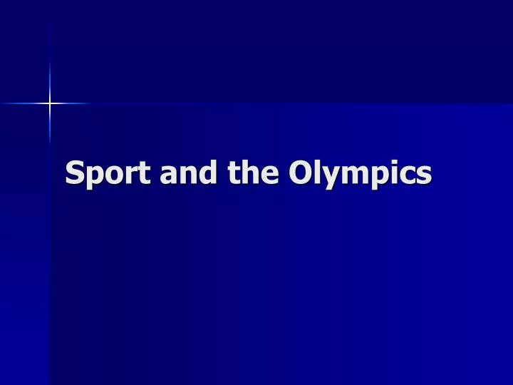 sport and the olympics