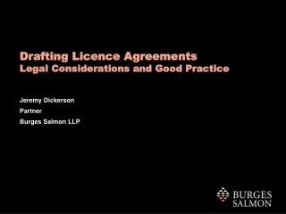 Drafting Licence Agreements Legal Considerations and Good Practice