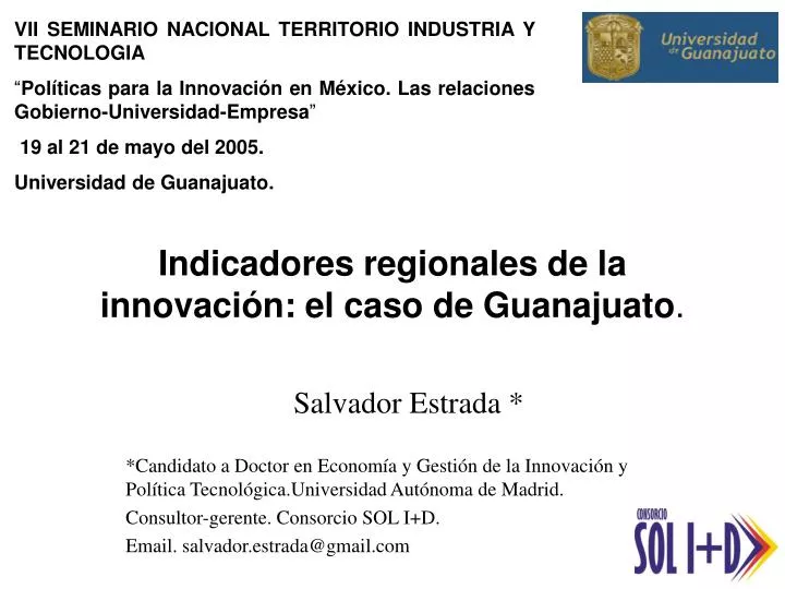 indicadores regionales de la innovaci n el caso de guanajuato