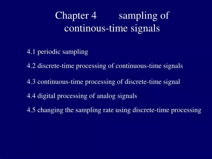 chapter 4 sampling of continous time signals