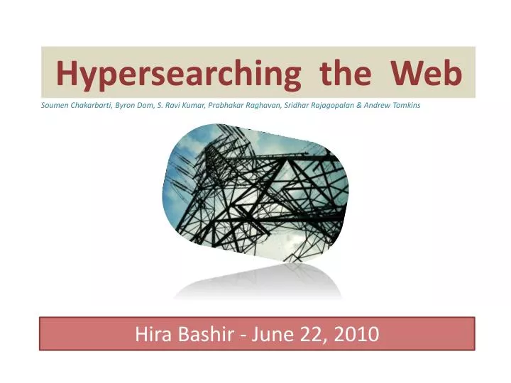 hypersearching the web