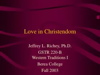 Love in Christendom