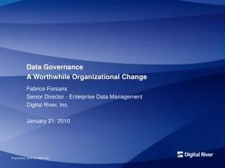 Data Governance A Worthwhile Organizational Change