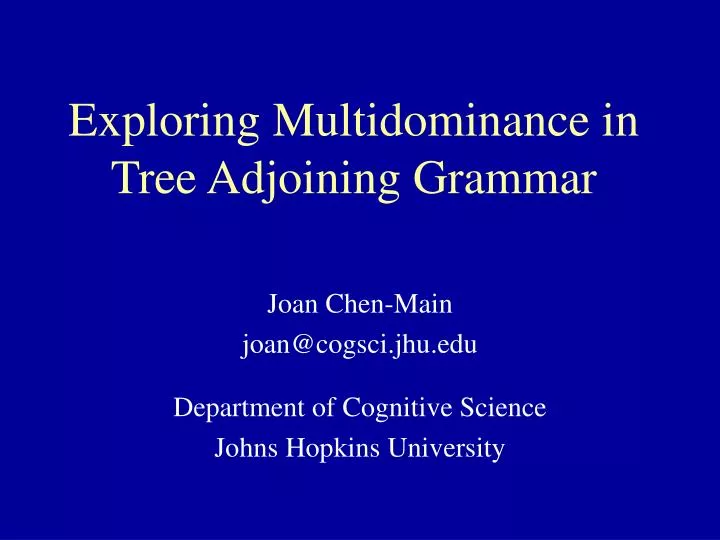 exploring multidominance in tree adjoining grammar