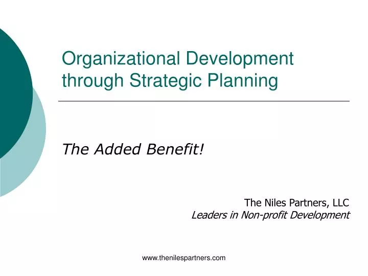 organizational development through strategic planning