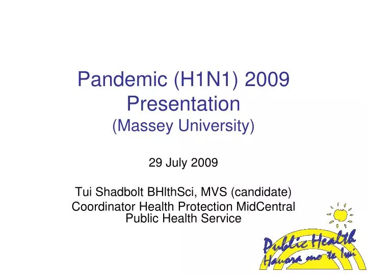 pandemic h1n1 2009 presentation massey university