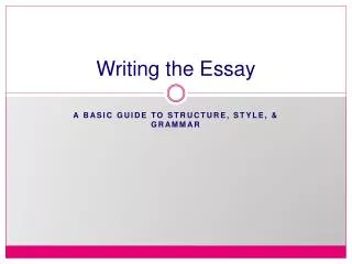 Writing the Essay