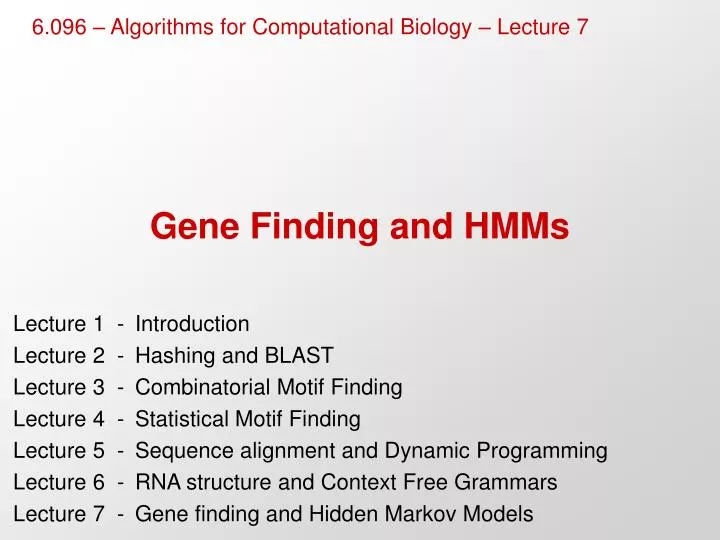 gene finding and hmms